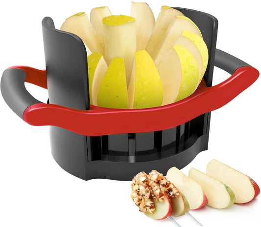 Newness 5.12 In Large Apple Slicer, Cut 12 Thin Slices All the Way Through, HEAVY - DUTY Stainless Steel Apple Corer & Slicer for Fruits & Vegetables - Dishwasher Safe
