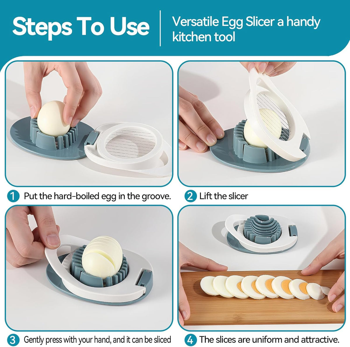 Egg Slicer for Hard Boiled Eggs, Stainless Steel Wire Cutter