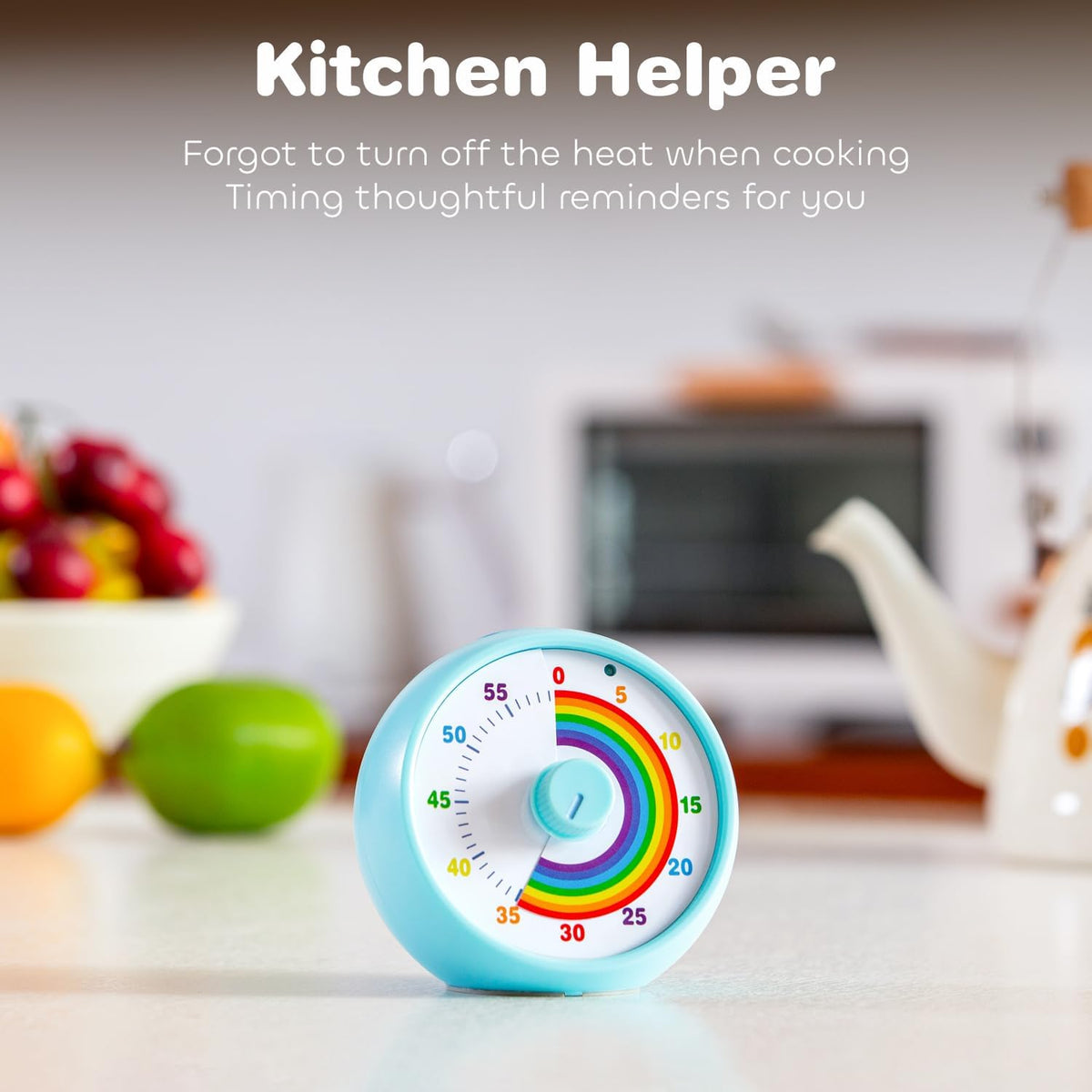 Visual Timer for Kids, 60-Minute Countdown for Classroom Office Kitchen, Desk Timer Kids Time Management Tools with Silent Operation, Pomodoro Timer Rainbow Pattern Purple