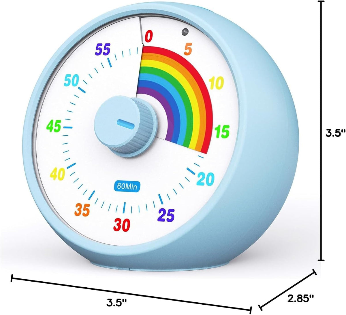 Visual Timer for Kids, 60-Minute Countdown for Classroom Office Kitchen, Desk Timer Kids Time Management Tools with Silent Operation, Pomodoro Timer Rainbow Pattern Purple