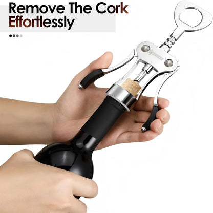 Wine Bottle Opener, Solid Zinc Alloy Corkscrew, Effortless Cork Removal
