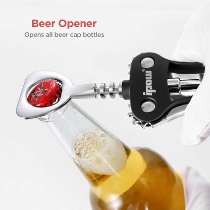 Wine Bottle Opener, Solid Zinc Alloy Corkscrew, Effortless Cork Removal