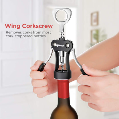 Wine Bottle Opener, Solid Zinc Alloy Corkscrew, Effortless Cork Removal