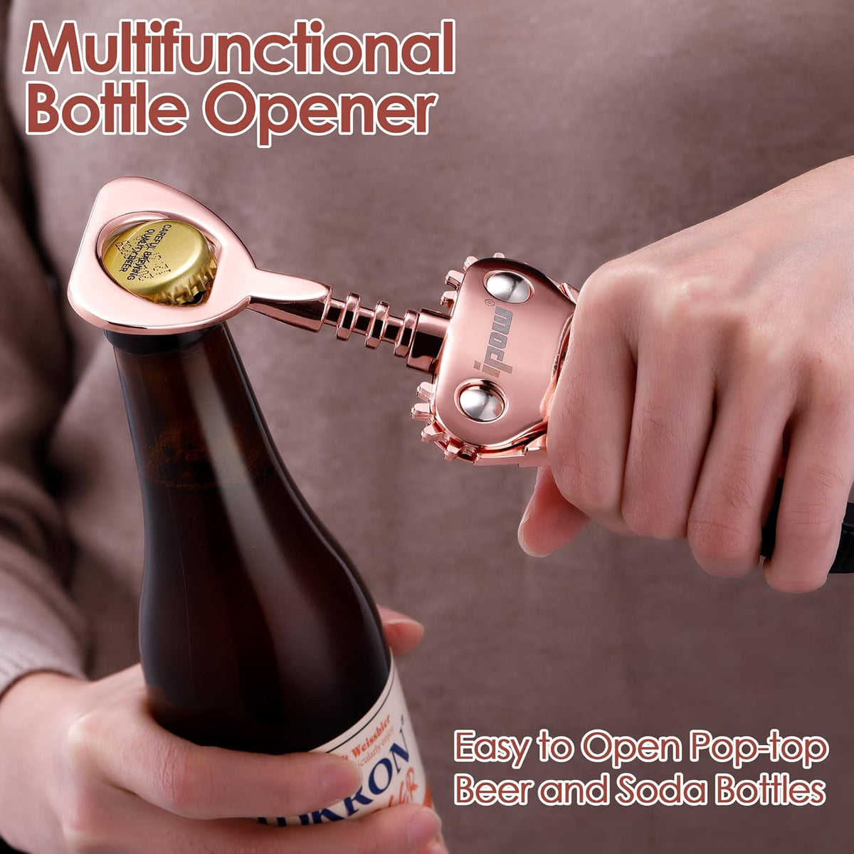 Wine Bottle Opener, Solid Zinc Alloy Corkscrew, Effortless Cork Removal