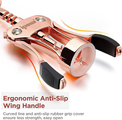 Wine Bottle Opener, Solid Zinc Alloy Corkscrew, Effortless Cork Removal