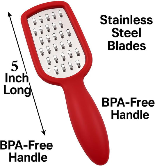 2 Pcs. Stainless Steel Mini Grater Cheese Garlic Nutmeg Chocolate 5" BPA Free