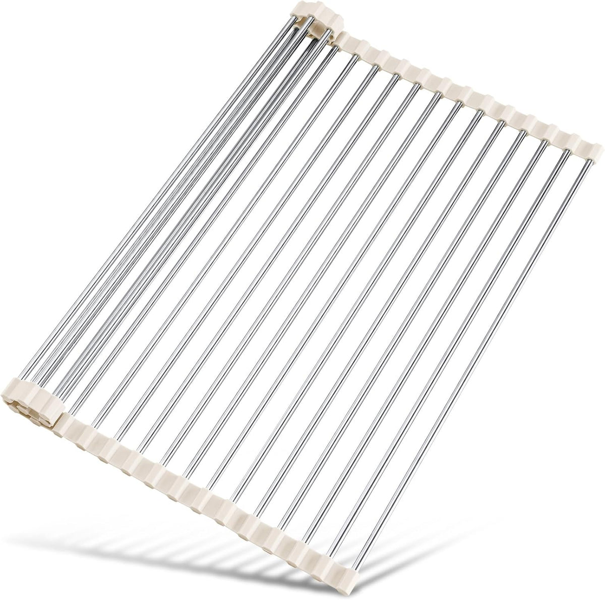 Roll Up Dish Drying Rack Over Sink, 304 Steel, 17.7x15.5, White