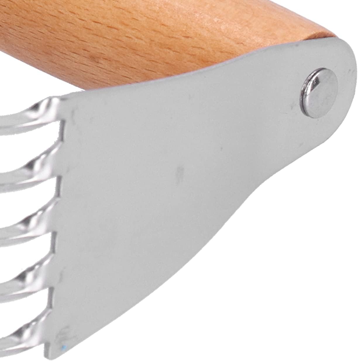Professional Stainless Steel Dough Blender Pastry Cutter with 5 Heavy Duty Blades and Soft Grip Handle for Baking Pies Biscuits Pastry Pizza Dough (Wood Color)