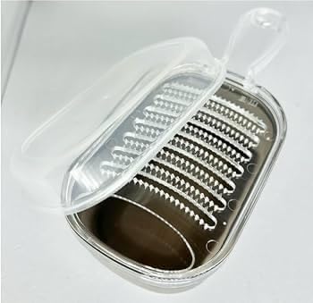 Japanese Plastic Zester Grater – Multi-Purpose Coarse/Fine Condiment Grater with Container for Ginger and Wasabi, Made in Japan