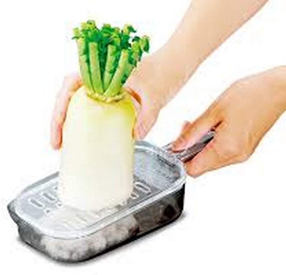 Japanese Plastic Zester Grater – Multi-Purpose Coarse/Fine Condiment Grater with Container for Ginger and Wasabi, Made in Japan