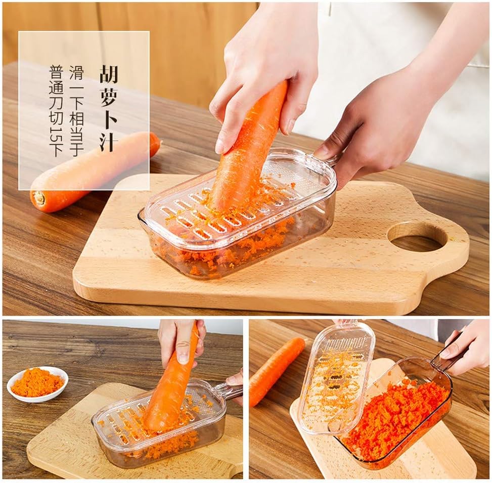 Japanese Plastic Zester Grater – Multi-Purpose Coarse/Fine Condiment Grater with Container for Ginger and Wasabi, Made in Japan