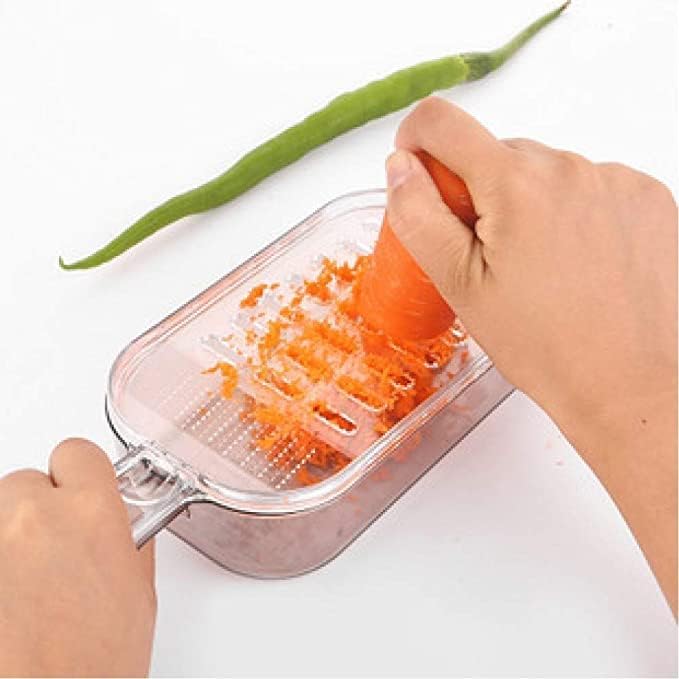 Japanese Plastic Zester Grater – Multi-Purpose Coarse/Fine Condiment Grater with Container for Ginger and Wasabi, Made in Japan