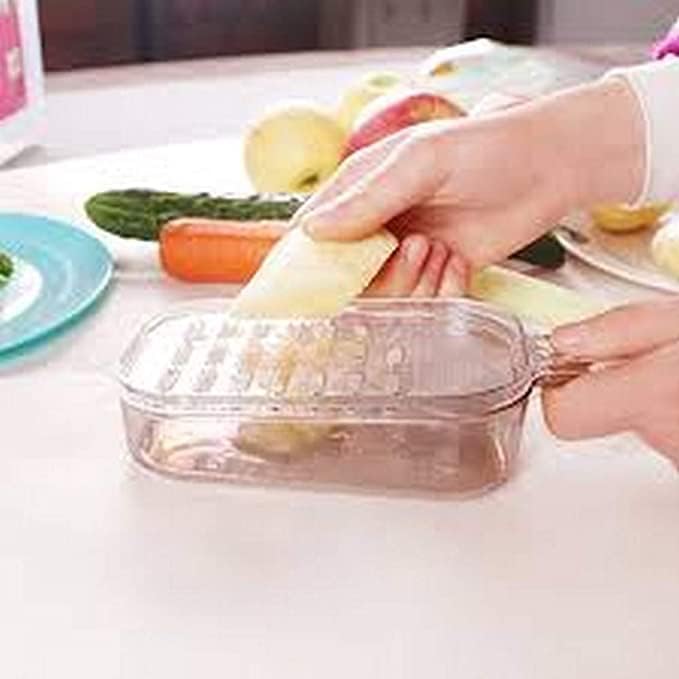 Japanese Plastic Zester Grater – Multi-Purpose Coarse/Fine Condiment Grater with Container for Ginger and Wasabi, Made in Japan
