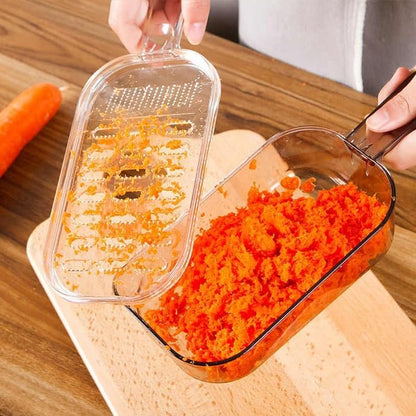 Japanese Plastic Zester Grater – Multi-Purpose Coarse/Fine Condiment Grater with Container for Ginger and Wasabi, Made in Japan