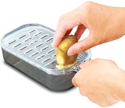Japanese Plastic Zester Grater – Multi-Purpose Coarse/Fine Condiment Grater with Container for Ginger and Wasabi, Made in Japan