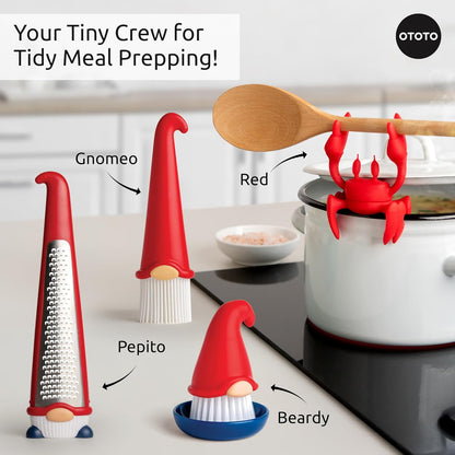 Gnomeo Pastry Brush - Silicone Basting Brush for Cooking, Spread Oil Butter Sauce for BBQ Grill Baking, Gnomes Gifts for Women, Cute Funny Kitchen Gadgets