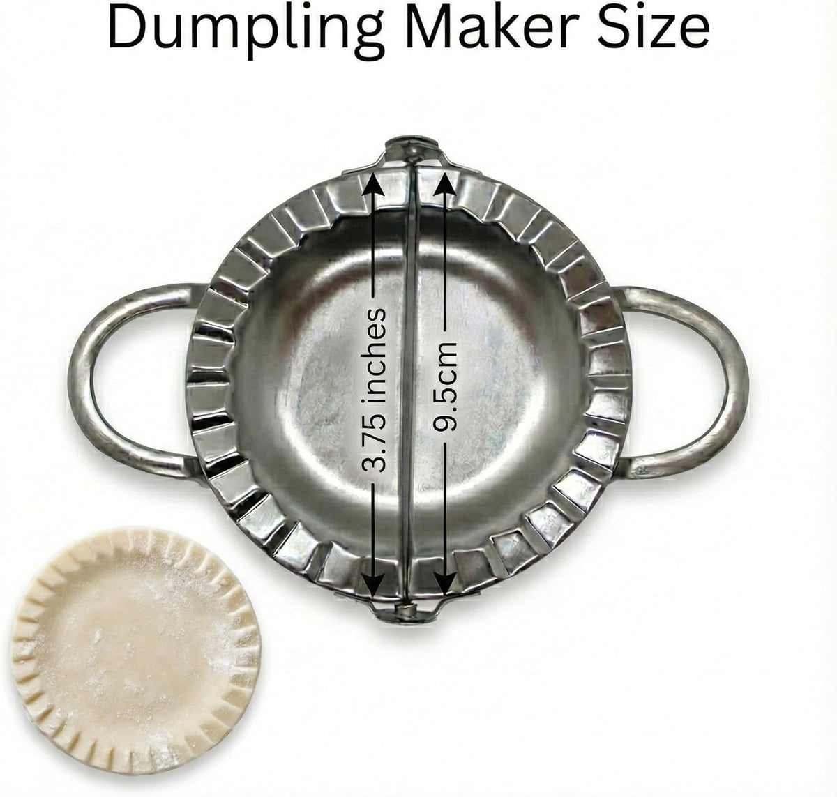 Premium Stainless Steel Dumpling Maker Press – 3.75" Dough Cutter & Mold for Perfect Homemade Dumplings, Empanadas, Ravioli, Pierogi & Mini Pastry Pies