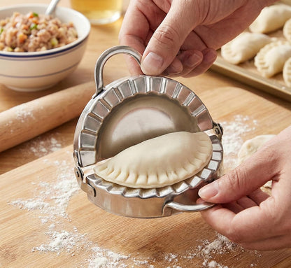 Premium Stainless Steel Dumpling Maker Press – 3.75" Dough Cutter & Mold for Perfect Homemade Dumplings, Empanadas, Ravioli, Pierogi & Mini Pastry Pies