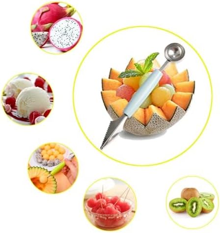 2 Pcs Stainless Steel Melon Baller Scoop,Fruit Decoration Carving Knife for DIY Cutting and Scooping Watermelon,Cantaloupe,Ice Cream