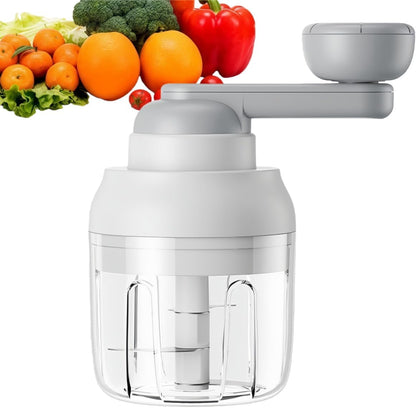 Multi-Functional Manual Food Processor Vegetable Chopper, Hand-Powered handle Onion Chopper with Clear Container, Food Chopper for Vegetables Meat Fruits Nuts Herbs Onions,Ideal Gift (White)
