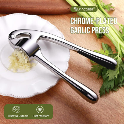Kitchen Garlic Press, Rust Proof & Dishwasher Safe Garlic Mincer, Durable Garlic Crusher, Easy to Clean and Squeeze, Rose