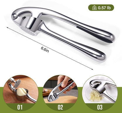 Kitchen Garlic Press, Rust Proof & Dishwasher Safe Garlic Mincer, Durable Garlic Crusher, Easy to Clean and Squeeze, Rose