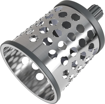 Rotary Cheese Grater, Aluminium, 3 Steel Drum Blades, Cheese, Vegetable, Chocolate, Nut, Fruit Grater with Handle, Non-Slip Suction Foot and Table Clamp, 5 Year Guarantee