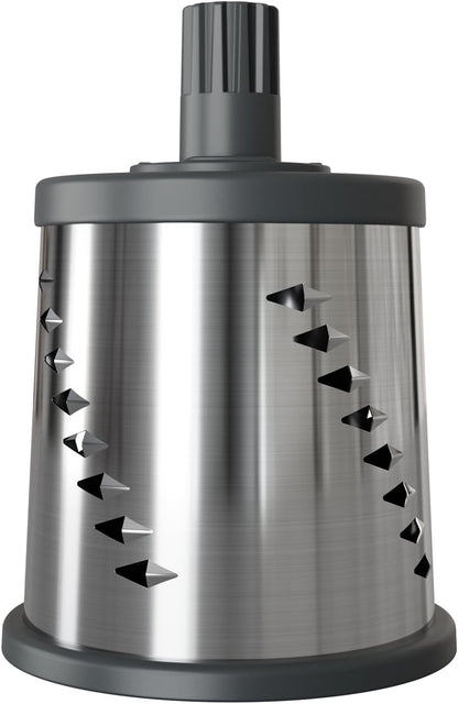 Rotary Cheese Grater, Aluminium, 3 Steel Drum Blades, Cheese, Vegetable, Chocolate, Nut, Fruit Grater with Handle, Non-Slip Suction Foot and Table Clamp, 5 Year Guarantee