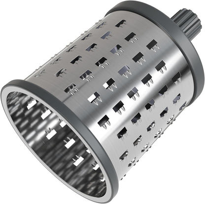 Rotary Cheese Grater, Aluminium, 3 Steel Drum Blades, Cheese, Vegetable, Chocolate, Nut, Fruit Grater with Handle, Non-Slip Suction Foot and Table Clamp, 5 Year Guarantee