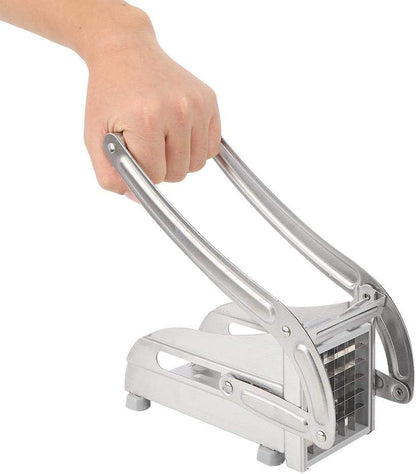 French Fry Cutter, Stainless Steel Potato Cutter with Non-Slip Feet, 2 Blade Size for Homemade Chips, Fries & Veggie Slices