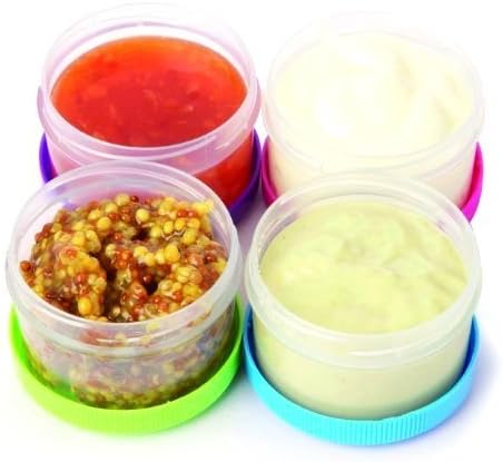Twist Top Salad Dressing Cups Kitchen Storage Container Pack of 4 Reusable Dipping Sauce