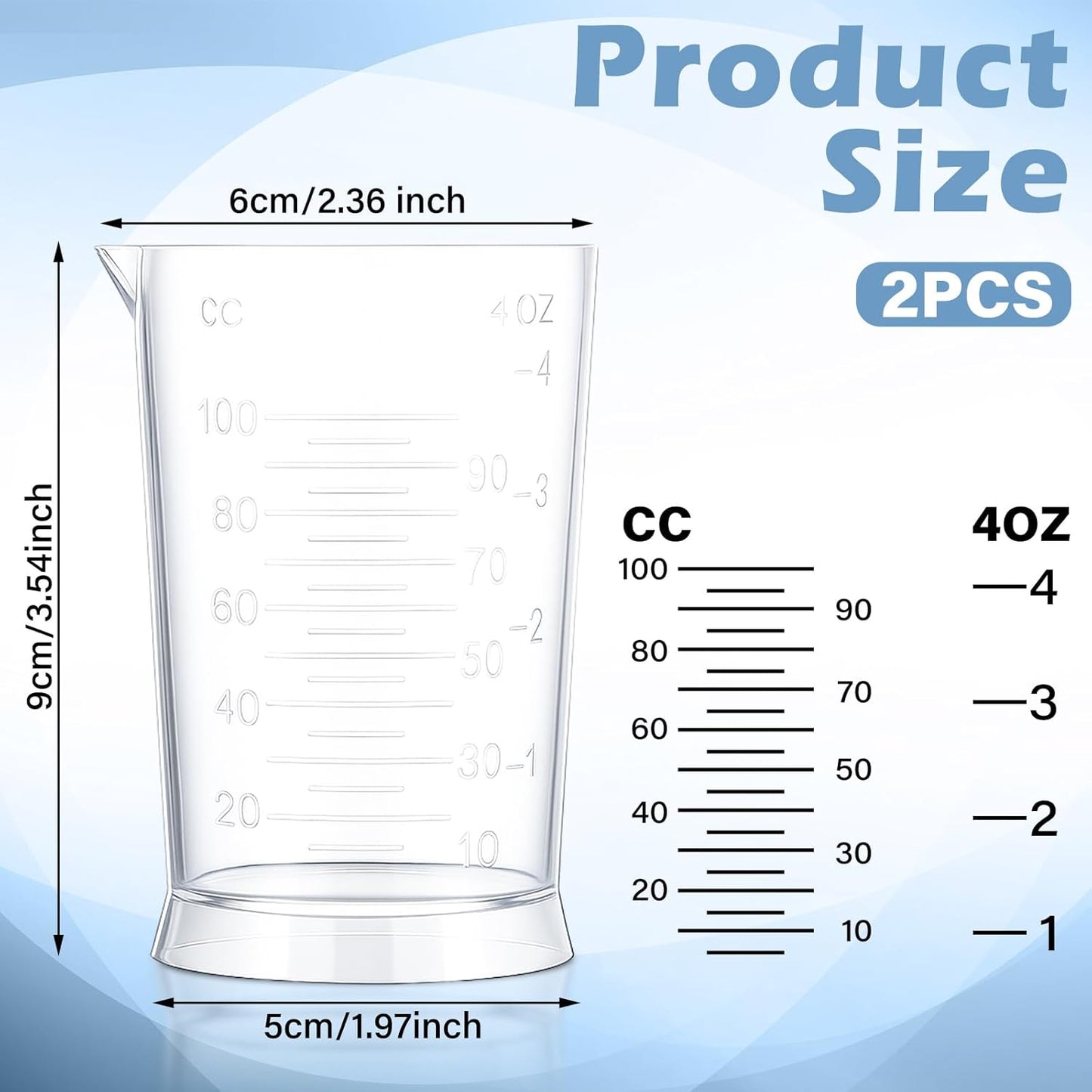 2 Pcs Hair Dye Measuring Cups 4 oz Hair Color Measuring Cups Easy to Read Color Beaker Plastic Liquid Beaker with Graduated Scale for Salon Use Home DIY Dyeing Tools