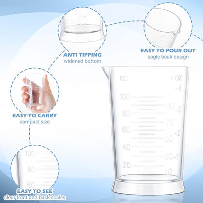2 Pcs Hair Dye Measuring Cups 4 oz Hair Color Measuring Cups Easy to Read Color Beaker Plastic Liquid Beaker with Graduated Scale for Salon Use Home DIY Dyeing Tools