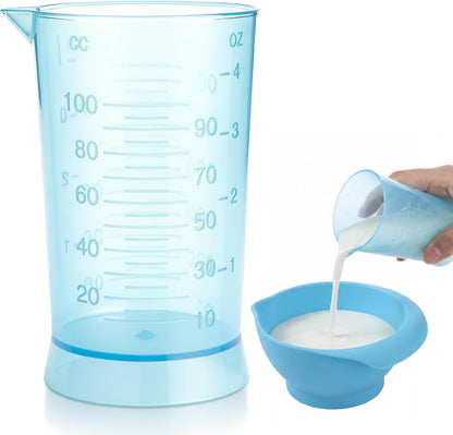 2 Pcs Hair Dye Measuring Cups 4 oz Hair Color Measuring Cups Easy to Read Color Beaker Plastic Liquid Beaker with Graduated Scale for Salon Use Home DIY Dyeing Tools