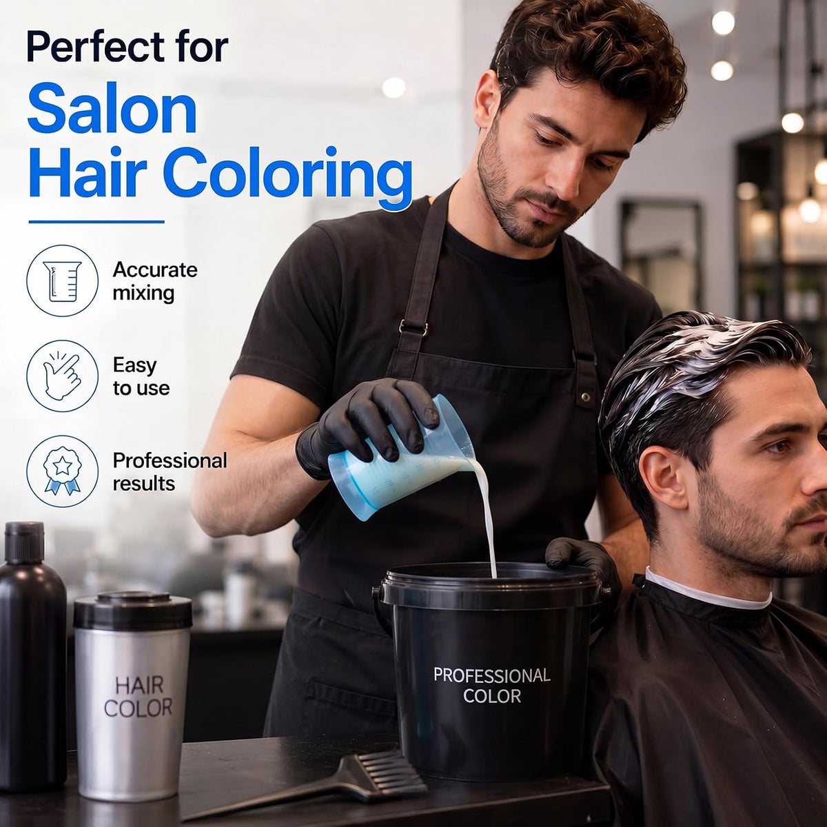 2 Pcs Hair Dye Measuring Cups 4 oz Hair Color Measuring Cups Easy to Read Color Beaker Plastic Liquid Beaker with Graduated Scale for Salon Use Home DIY Dyeing Tools