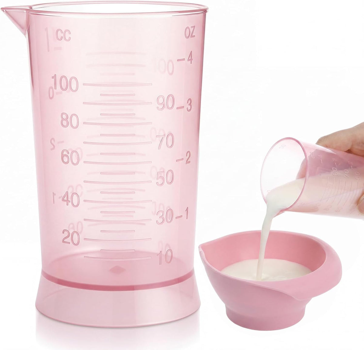 2 Pcs Hair Dye Measuring Cups 4 oz Hair Color Measuring Cups Easy to Read Color Beaker Plastic Liquid Beaker with Graduated Scale for Salon Use Home DIY Dyeing Tools