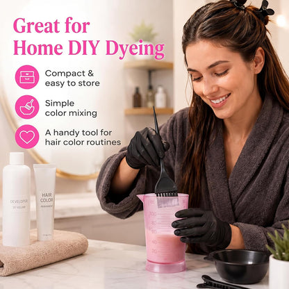 2 Pcs Hair Dye Measuring Cups 4 oz Hair Color Measuring Cups Easy to Read Color Beaker Plastic Liquid Beaker with Graduated Scale for Salon Use Home DIY Dyeing Tools