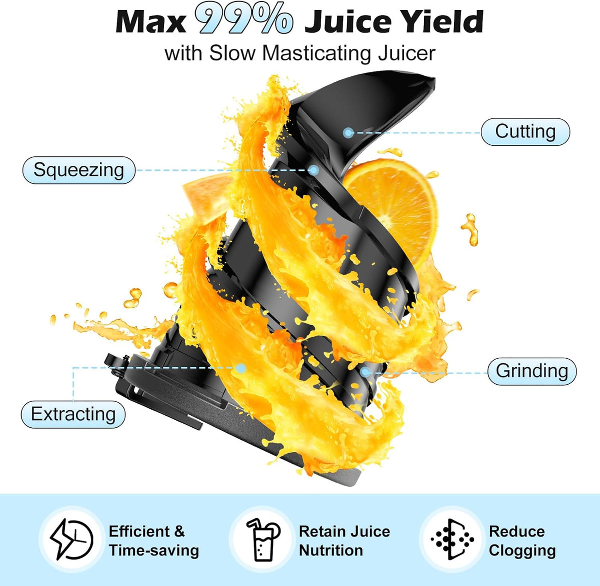 Juicer Machines with 5.8" Large Chute, 2-in-1 Cold Press Juicer for Whole Vegetables Fruits 400W, Masticating juicer Easy to Clean Juice Extractor Machine for Making Nut Mike, Juice, Premium Gray