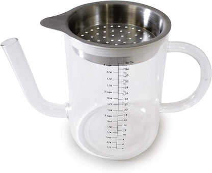 Glass Gravy Separator with Strainer