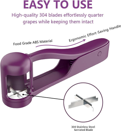 Grape Cutter for Toddlers 1-3,Grape Slicer for Toddlers Grape Cutter Tool Grape Slicer Kitchen Gadget for Kids' Lunch Accessories,Cherry Tomato & Strawberry Sandwich