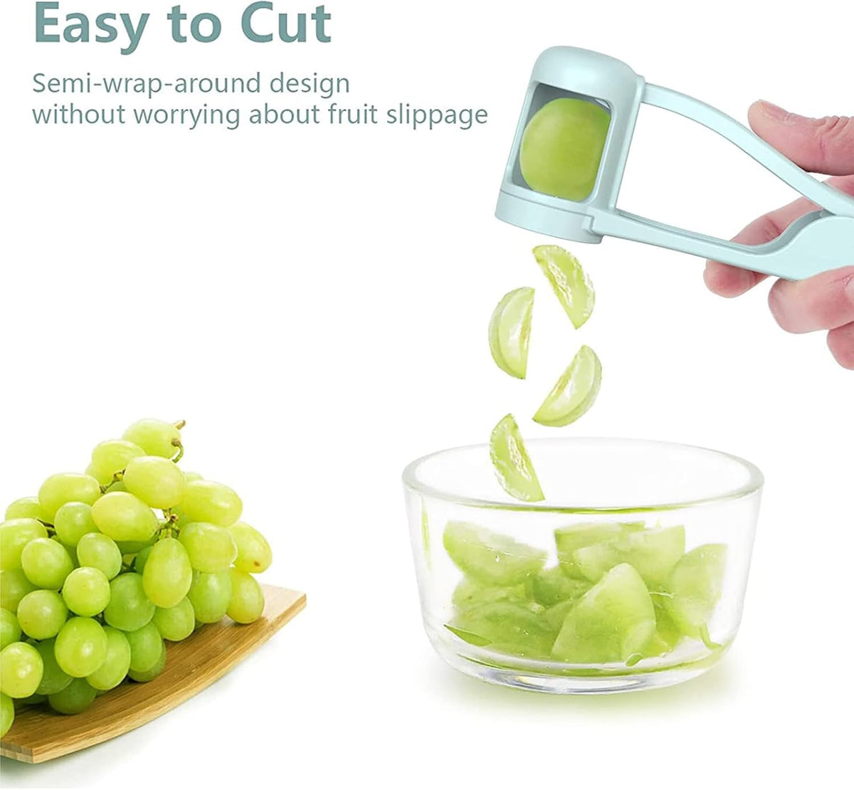 Grape Cutter for Toddlers 1-3,Grape Slicer for Toddlers Grape Cutter Tool Grape Slicer Kitchen Gadget for Kids' Lunch Accessories,Cherry Tomato & Strawberry Sandwich