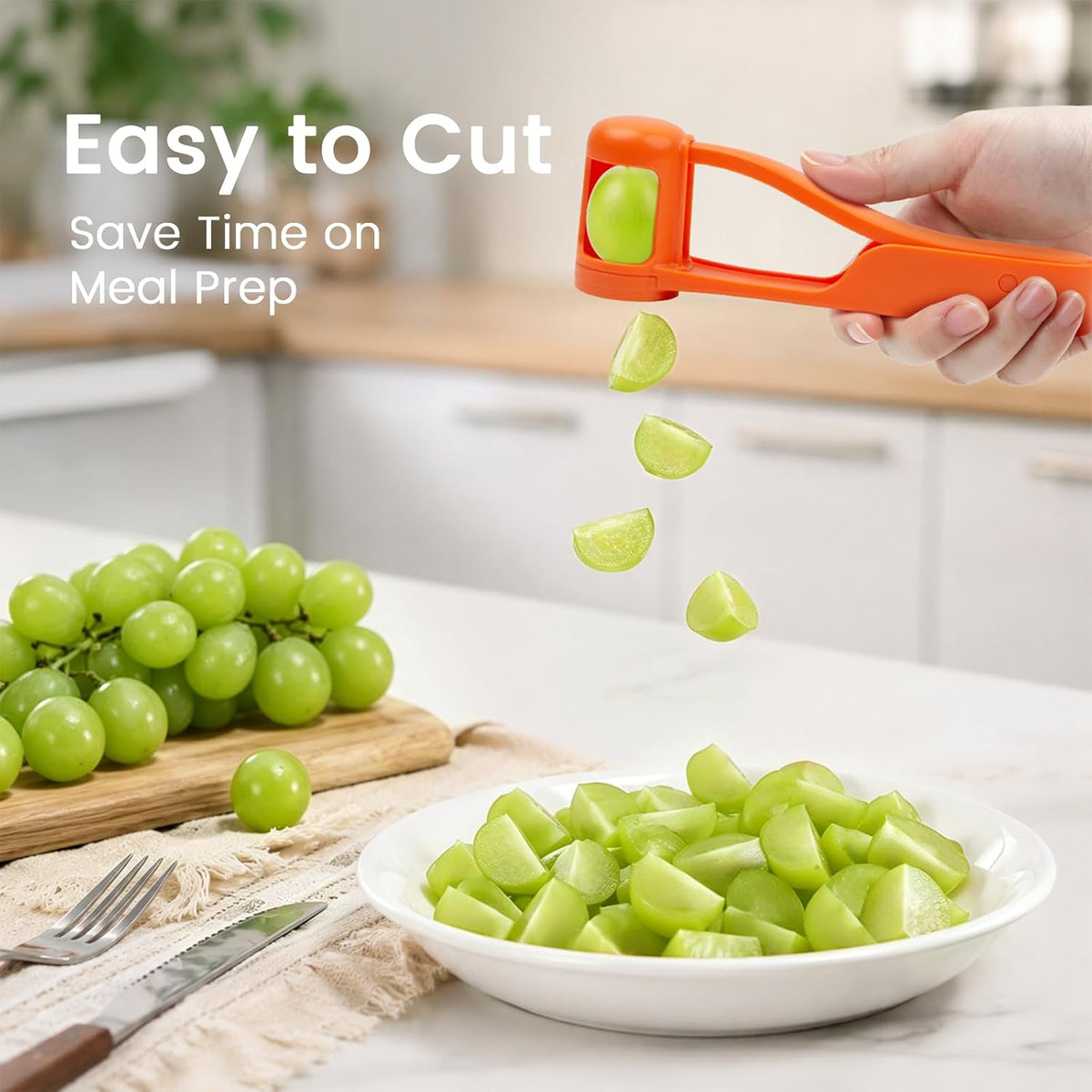 Grape Cutter for Toddlers 1-3,Grape Slicer for Toddlers Grape Cutter Tool Grape Slicer Kitchen Gadget for Kids' Lunch Accessories,Cherry Tomato & Strawberry Sandwich