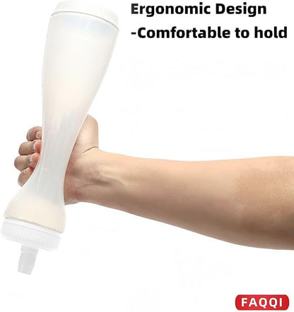 White Pancake Pen, Batter Squeeze Bottle with Flow-Control Valve