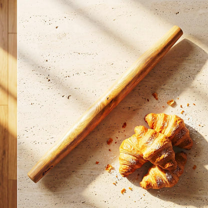 French Rolling Pin – 18 Inch Wooden Dough Roller for Baking Pizza, Pie Crust, Cookies & Pasta | Essential Kitchen Tool & Gift for Bakers, Chefs & Home Cooks