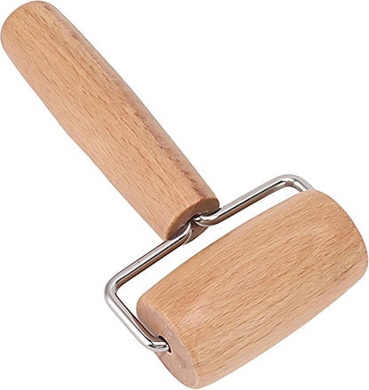 Small Rolling Pin, Wooden Dough Roller, Non-Stick Pizza Roller, T Type Rolling Pins for Kitchen Baking, Pizza Dough Press (3.8 * 7.5 inch)