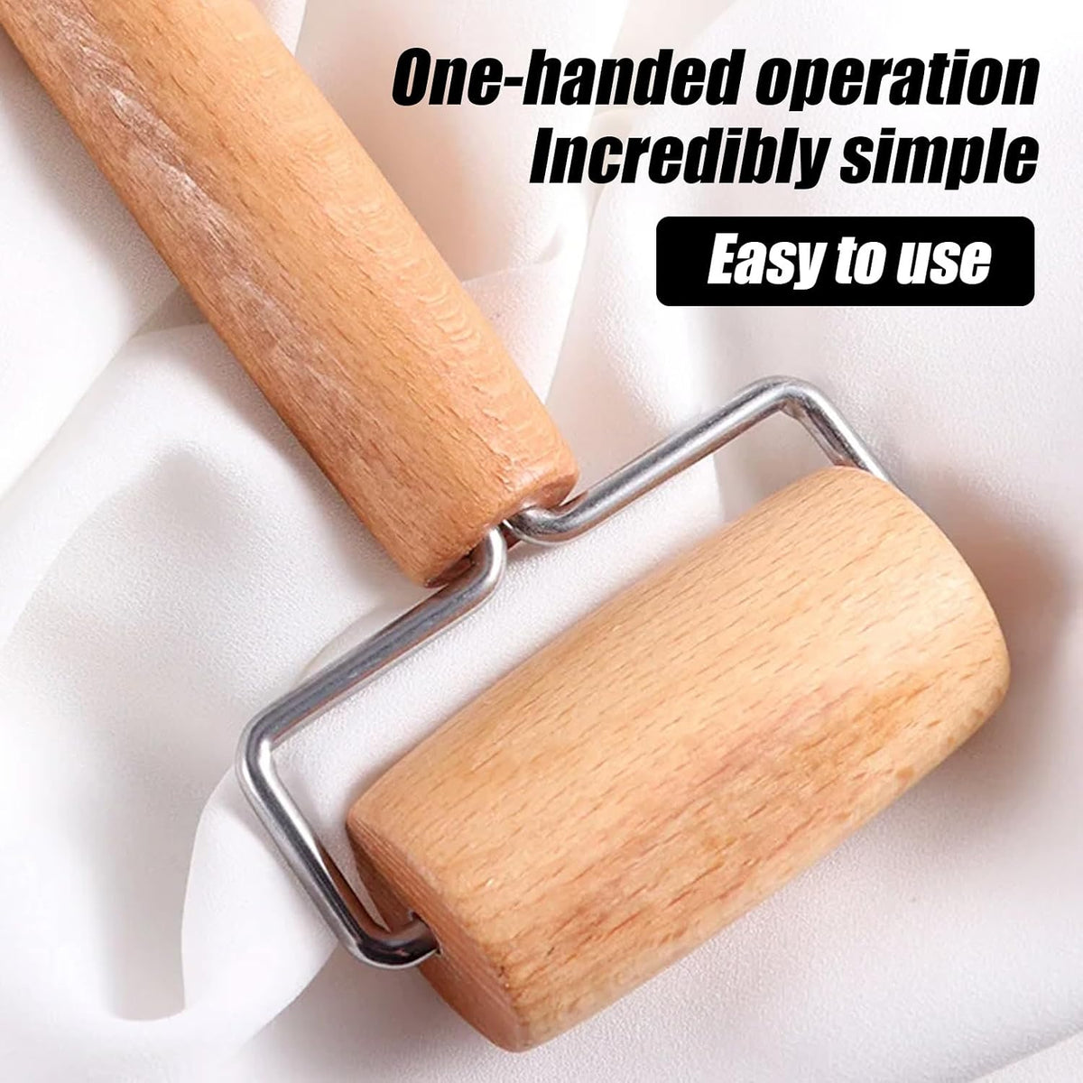 Small Rolling Pin, Wooden Dough Roller, Non-Stick Pizza Roller, T Type Rolling Pins for Kitchen Baking, Pizza Dough Press (3.8 * 7.5 inch)
