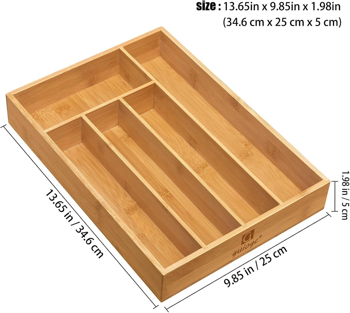 Bamboo Silverware Drawer Organizer, Kitchen Small Silverware Organizer, Utensil Tray Holder, Cutlery Tray for Spoons, Forks, Knives, Suitable for a family of 2-4