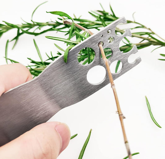 Herb Strippers 11 Holes-Stainless Steel Kitchen Leaf Stripping Tool- Perfect for Removing Stems From Herbs & Kale (1 Pack Herb Stripper Long)