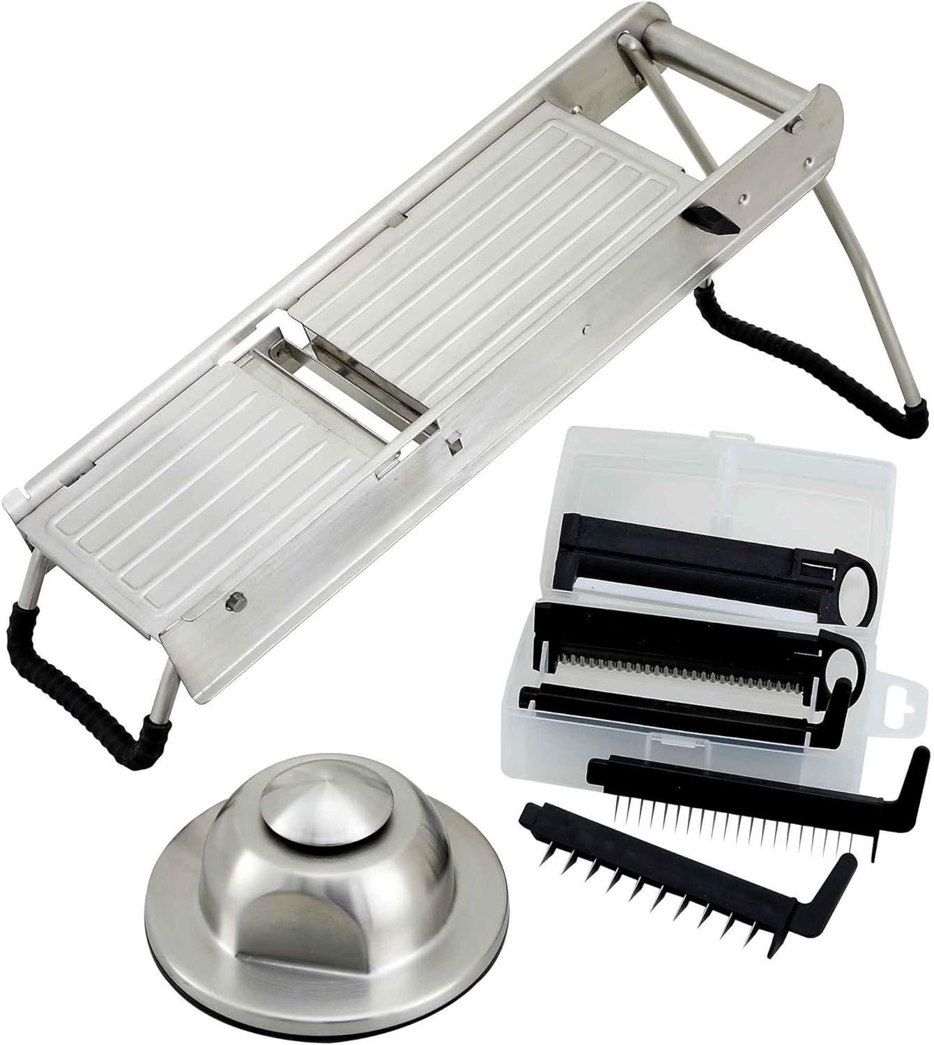winware Stainless Steel Mandoline Slicer Set with Hand Guard