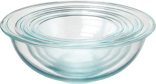 Smart Essentials Glass Bowls with Plastic Lids, 8-Piece Set